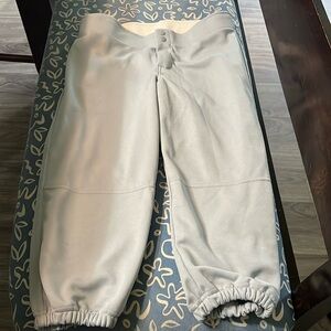 5 pair Russell Athletic Softball Pants gray and white Misses sz 4